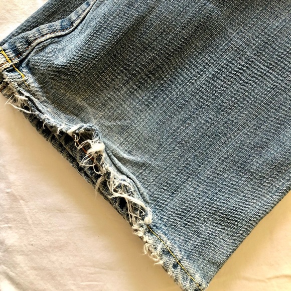 Flare wide leg stretch stone-washed faded denim jeans women’s size 27 26 25 - Picture 11 of 13